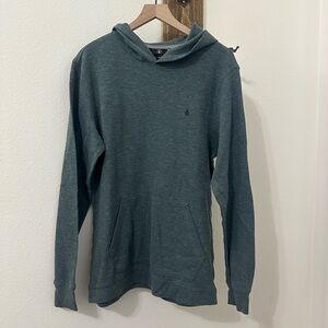 Volcom Men's Teal Hoodie waffle knit
